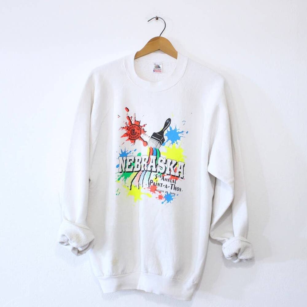 Vintage Nebraska Paint A Thon 1993 Sweatshirt XXL 2X